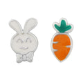 Mix & Match-Ohrstecker aus Sterlingsilber mit Karotten- und Hasenmotiv und Emaille