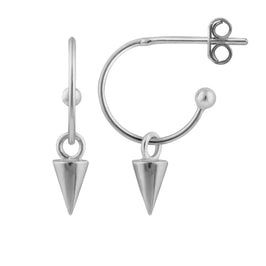 Sterlingsilber Zacke Anhänger Offen Creolen Ohrstecker