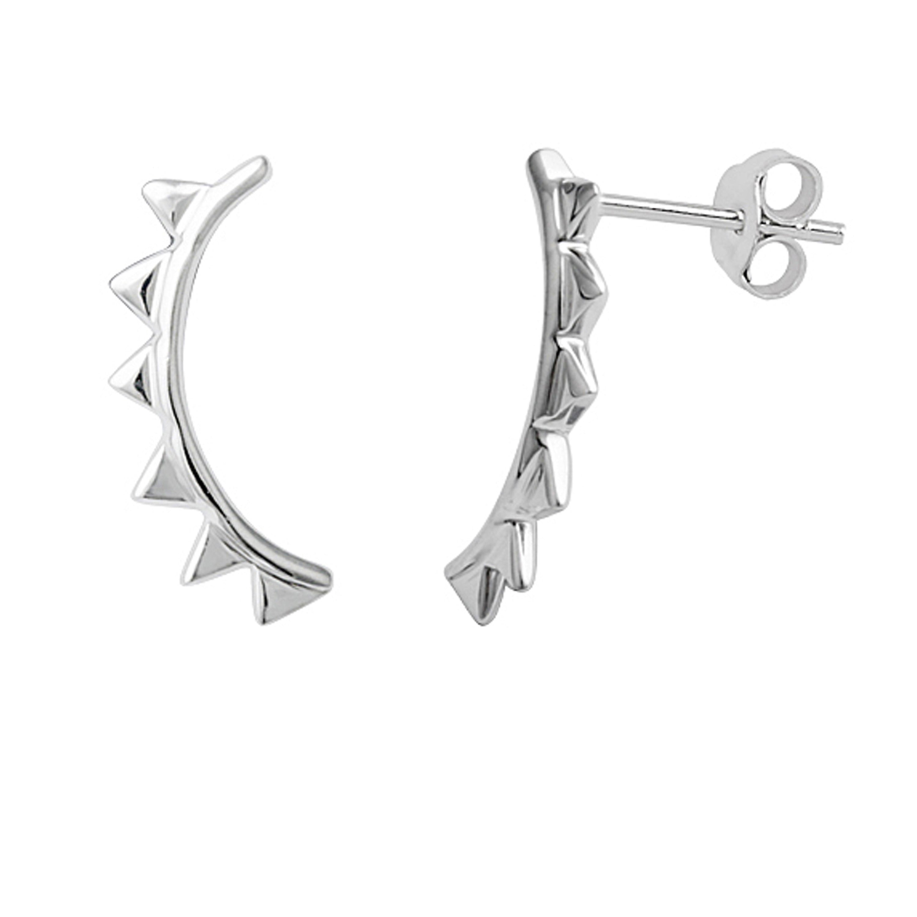Sterlingsilber Geometrie Zacke Dreieck Kletter Ohrstecker