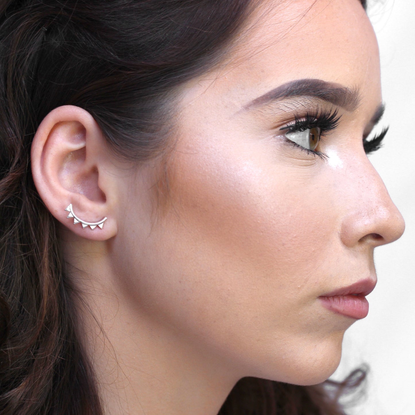 Sterlingsilber Geometrie Zacke Dreieck Kletter Ohrstecker