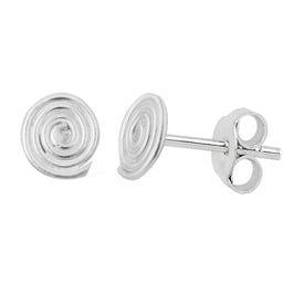 Sterlingsilber Einfach Spirale Ohrstecker