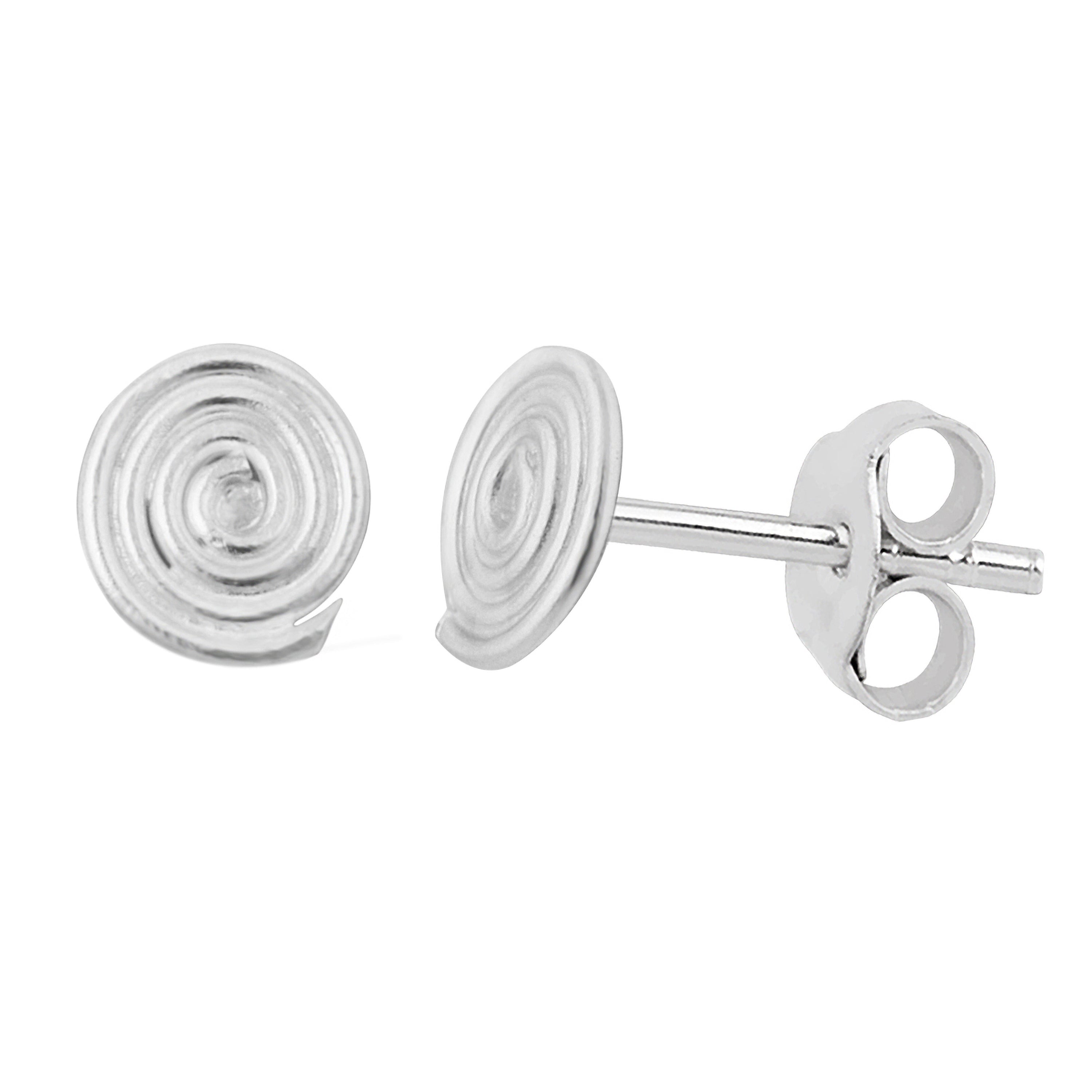 Sterlingsilber Einfach Spirale Ohrstecker