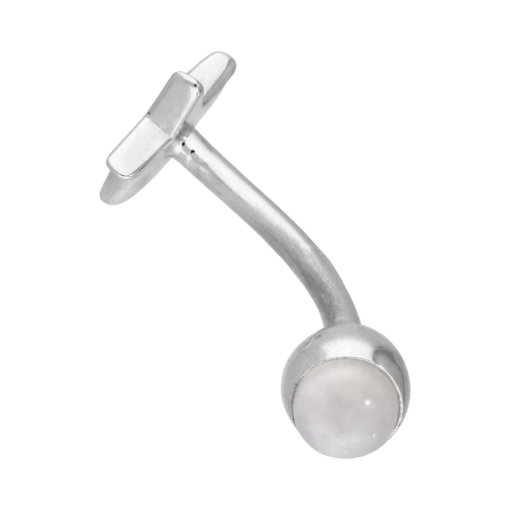 Bauchnabelpiercing aus Sterlingsilber mit Stern und Regenbogen-Mondstein