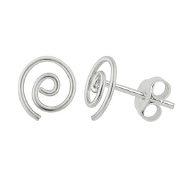 Handgefertigte Ohrstecker aus Sterlingsilber mit offener Spirale