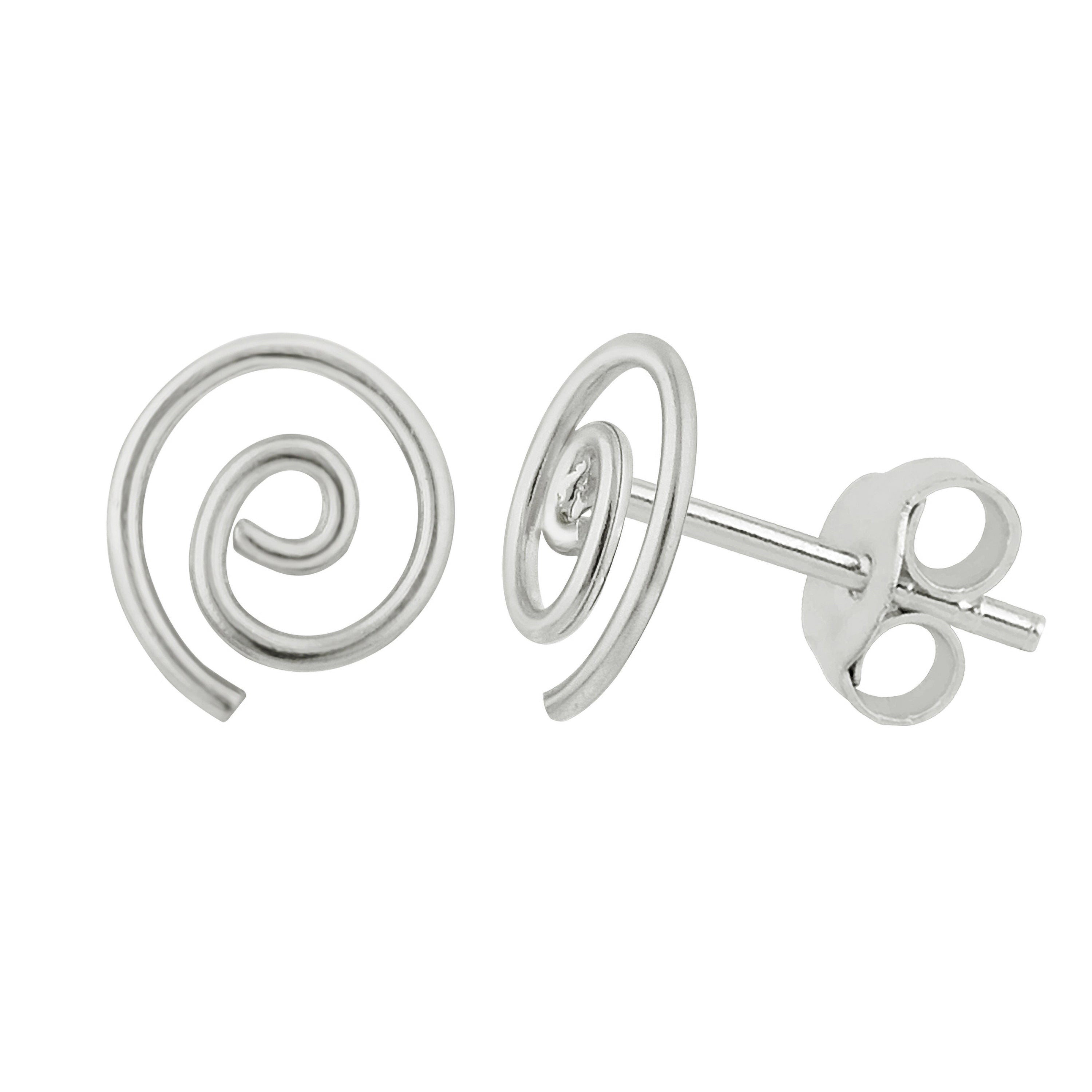 Sterlingsilber Offen Handgefertigt Spiral Wirbel Ohrstecker