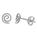 Sterlingsilber Handgefertigt Gedrehtes Seil Spirale Ohrstecker