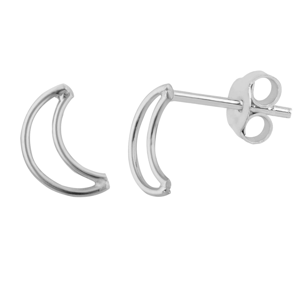 Sterlingsilber Halbmond Kontur Ohrstecker