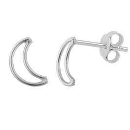 Sterlingsilber Halbmond Kontur Ohrstecker