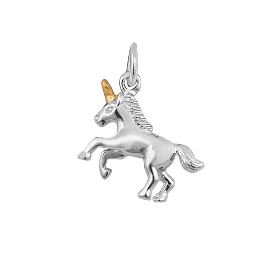 Sterlingsilber Springendes Einhorn Anhänger