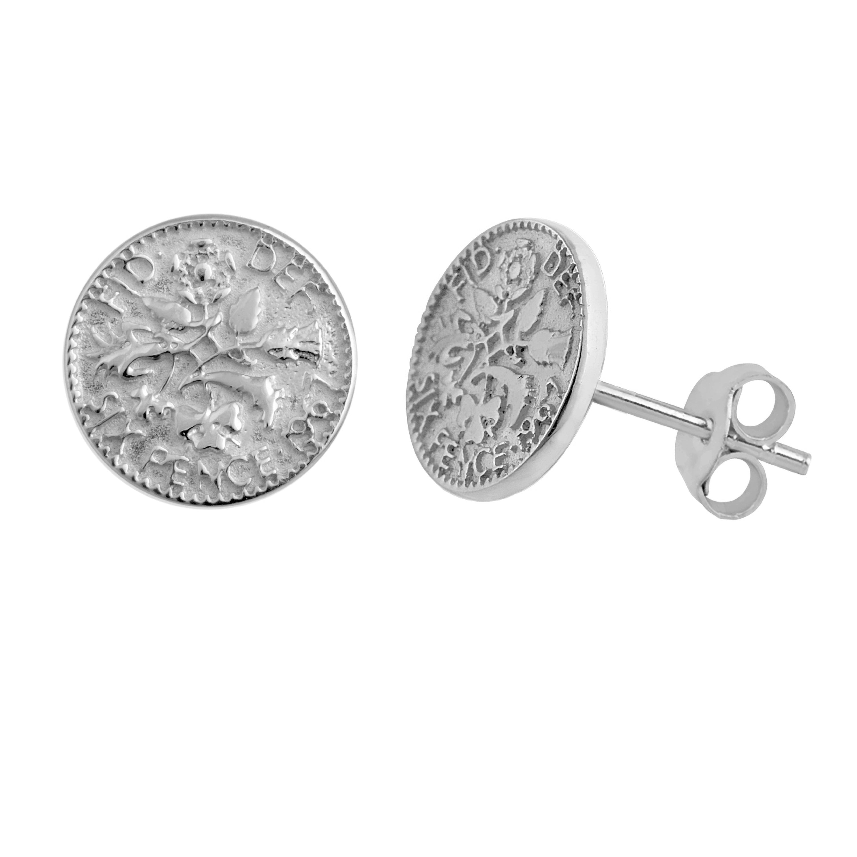 Sterlingsilber Alte Münze Ohrstecker