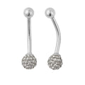 Bauchnabelpiercing aus Sterlingsilber mit Kugel und Zirkonia
