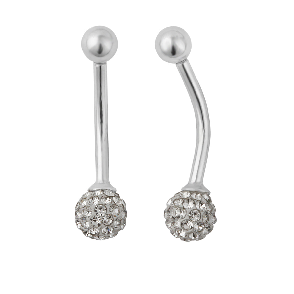 Sterlingsilber & CZ Kristall Bauchnabel Stange