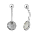 Bauchnabelpiercing aus Sterlingsilber mit rundem Zirkonia-Cluster