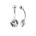 Bauchnabelpiercing aus Sterlingsilber mit rundem Zirkonia