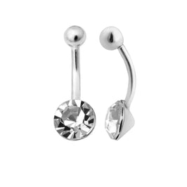 Bauchnabelpiercing aus Sterlingsilber mit rundem Zirkonia