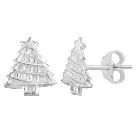 Sterlingsilber Weihnachtsbaum Motiv Ohrstecker