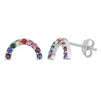 Sterlingsilber & CZ Kristall Regenbogen Ohrstecker