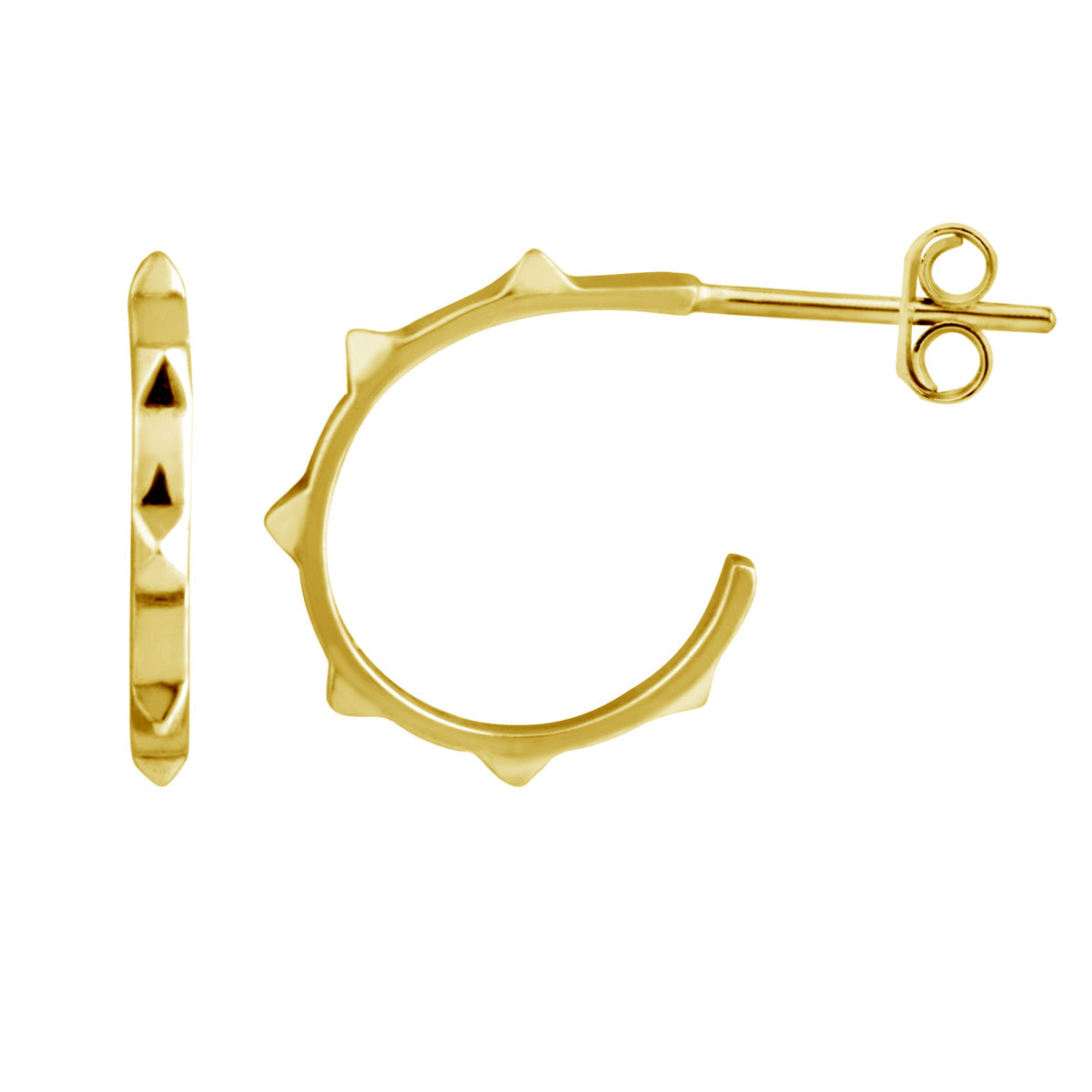 Goldplattierte Sterling Silber Ohrringe mit offenem Ohrstecker