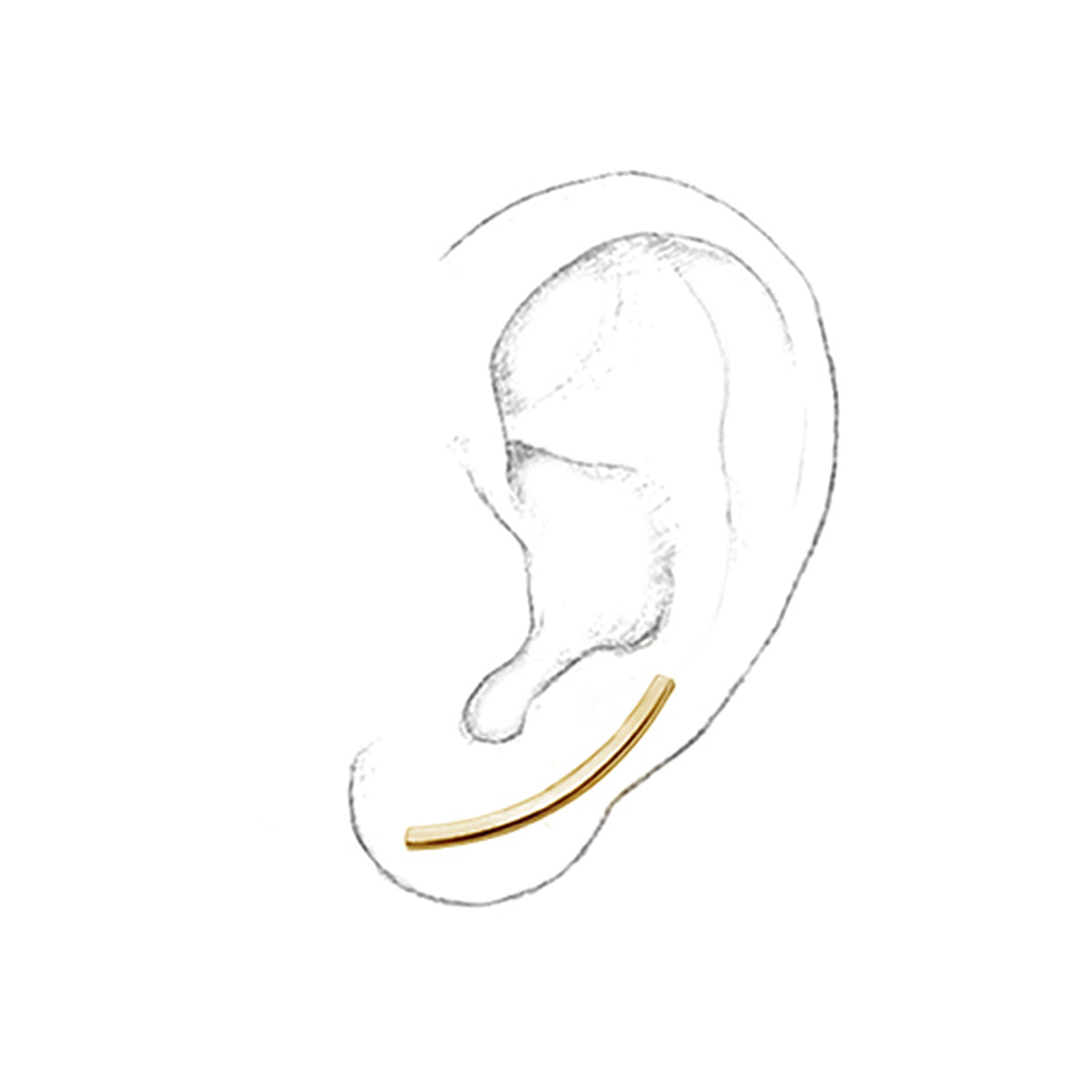 Vergoldet Sterlingsilber Lang Stab Kletter Ohrringe