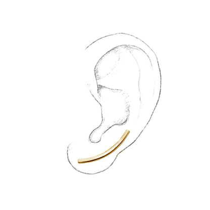 Vergoldet Sterlingsilber Lang Stab Kletter Ohrringe