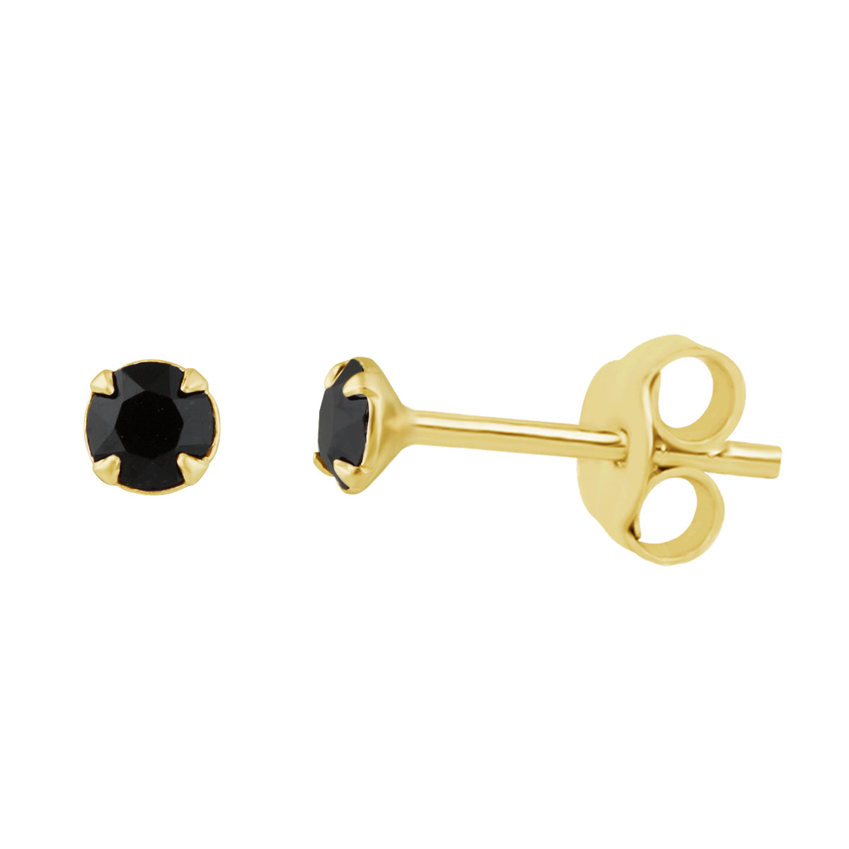 Vergoldetes Sterlingsilber & 3 mm CZ Claw Set Ohrstecker