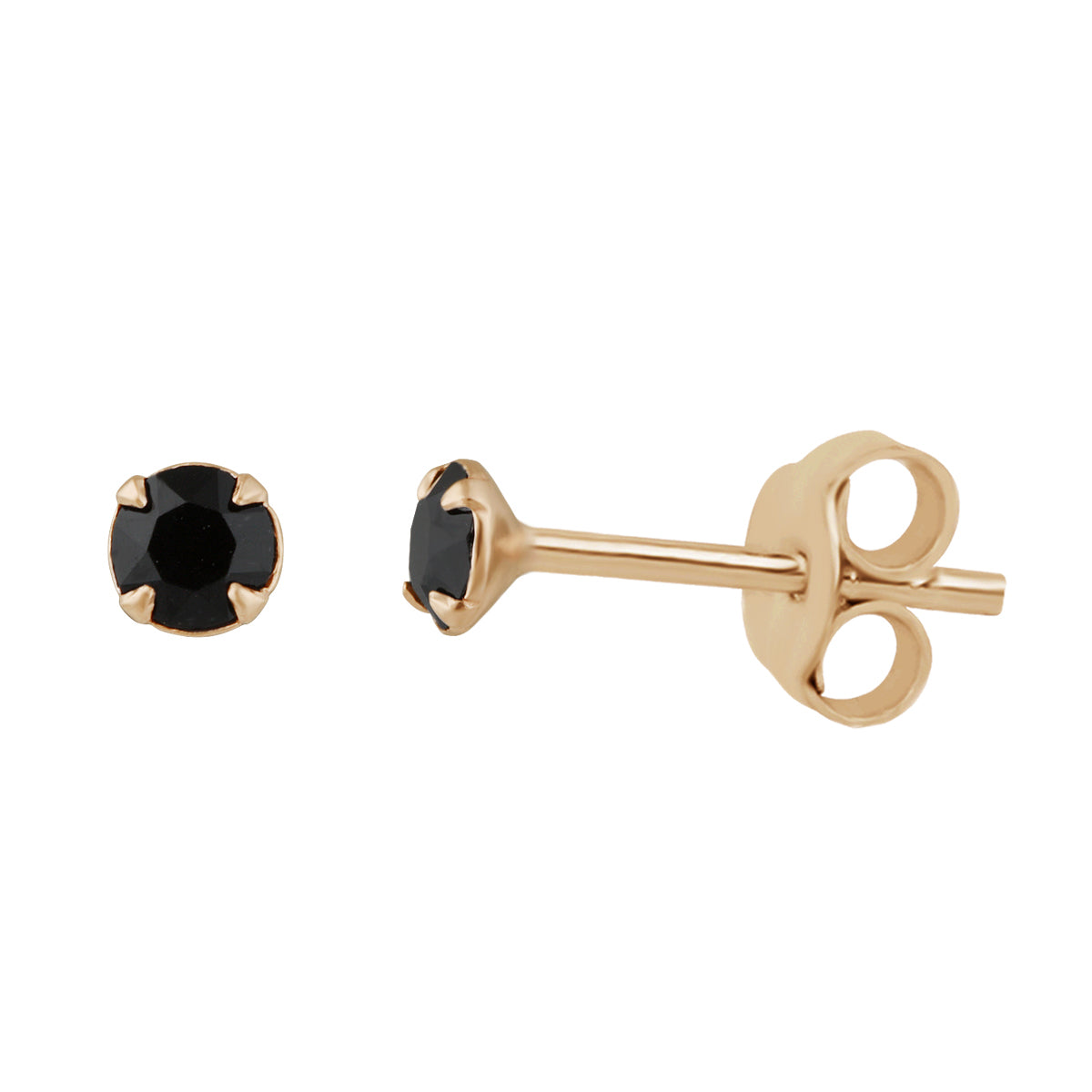 Ohrstecker aus vergoldetem Sterlingsilber und 3 mm CZ-Kristall-Krallen