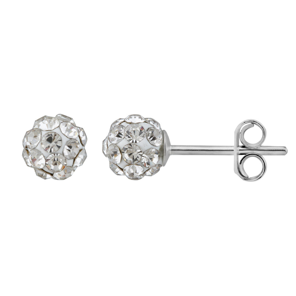 Ohrstecker aus Sterlingsilber und 5 mm farbigen CZ-Kristallen