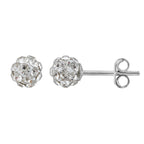Ohrstecker aus Sterlingsilber und 5 mm farbigen CZ-Kristallen