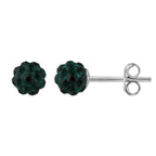 Kugel-Ohrstecker aus Sterlingsilber mit farbigem Zirkonia, 5 mm