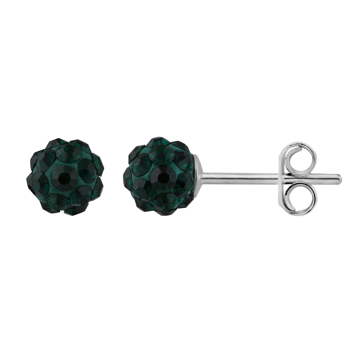 Ohrstecker aus Sterlingsilber und 5 mm farbigen CZ-Kristallen