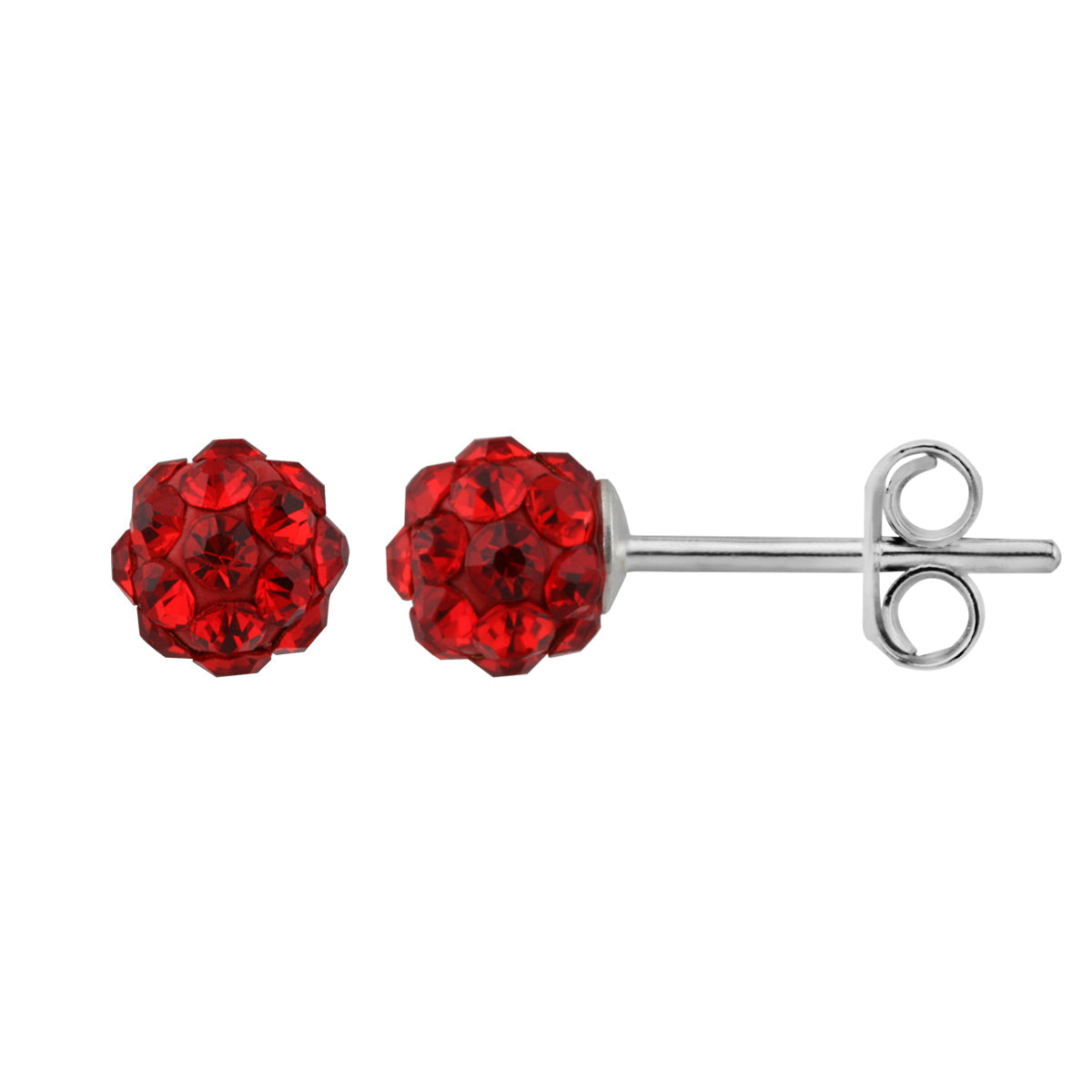 Ohrstecker aus Sterlingsilber und 5 mm farbigen CZ-Kristallen