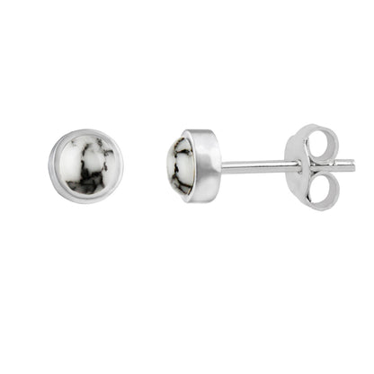Sterling Silber & 3mm Edelsteinkugel-Ohrstecker