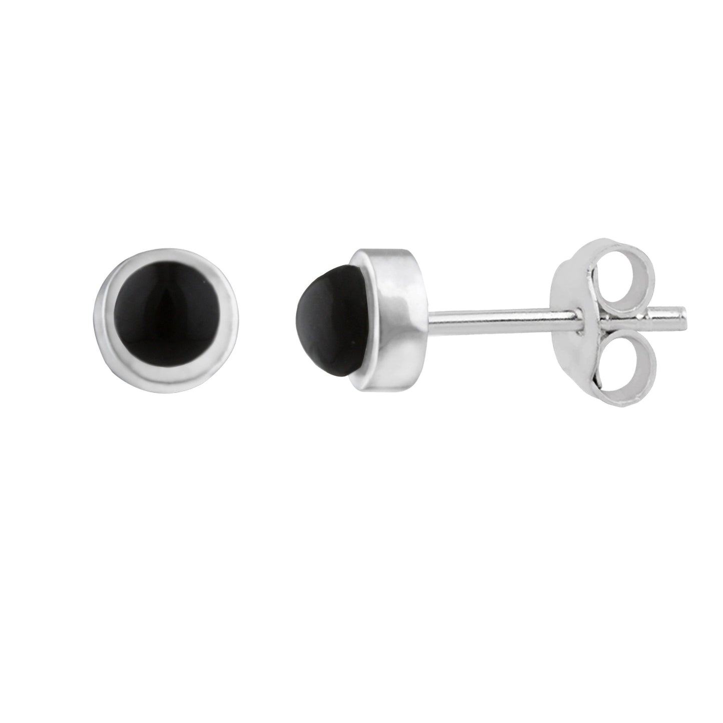 Sterling Silber & 3mm Edelsteinkugel-Ohrstecker