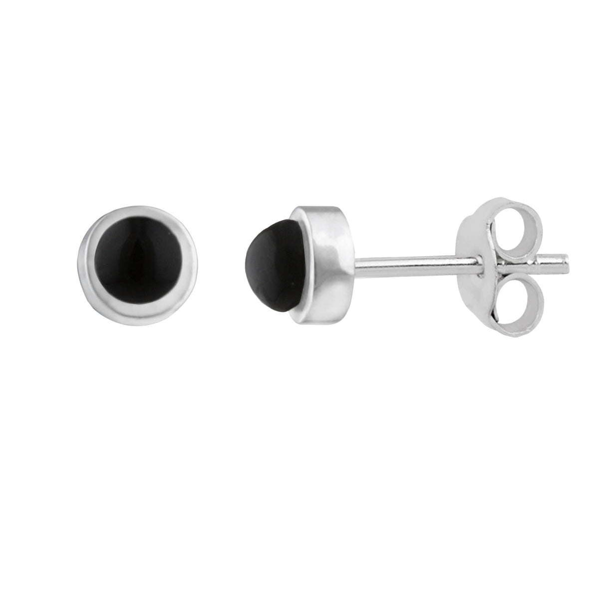Ohrstecker aus Sterlingsilber mit Edelstein-Kugel, 3 mm