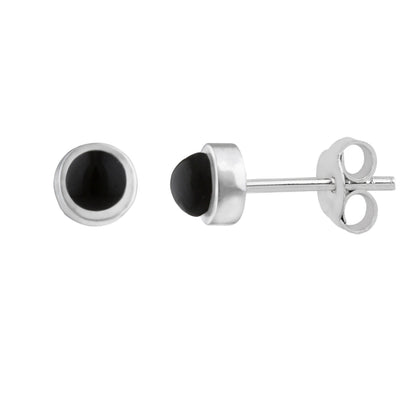 Sterling Silber & 3mm Edelsteinkugel-Ohrstecker