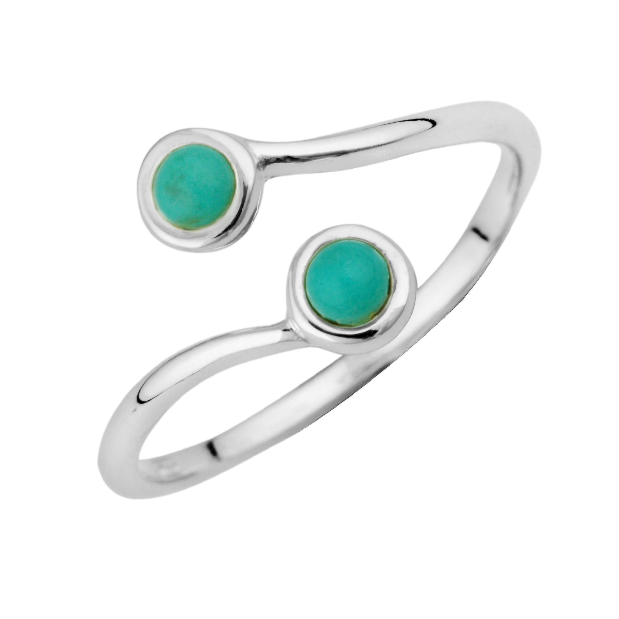 Verstellbarer Sterlingsilber Doppelsteinring