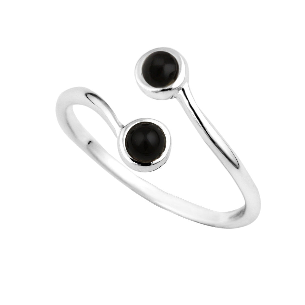 Verstellbarer Sterlingsilber Doppelsteinring