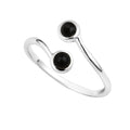 Verstellbarer Sterlingsilber Doppelsteinring
