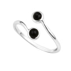 Verstellbarer Sterlingsilber Doppelsteinring