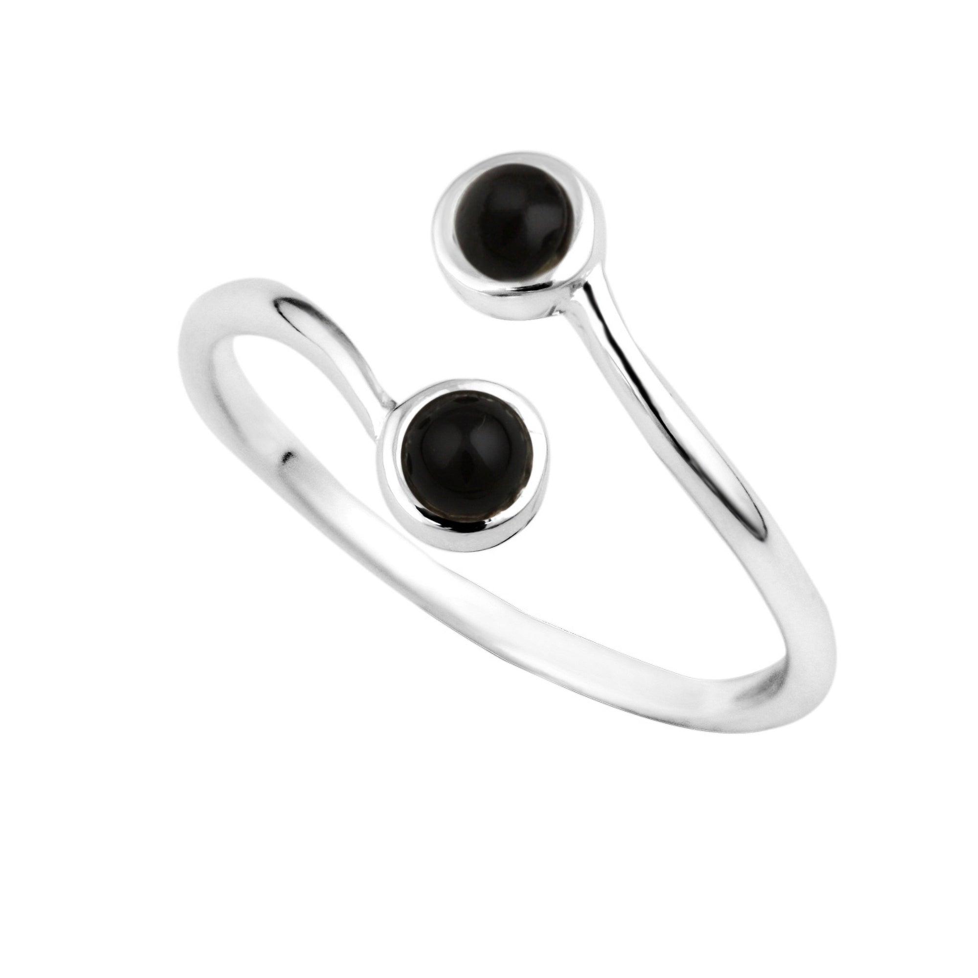 Verstellbarer Sterlingsilber Doppelsteinring