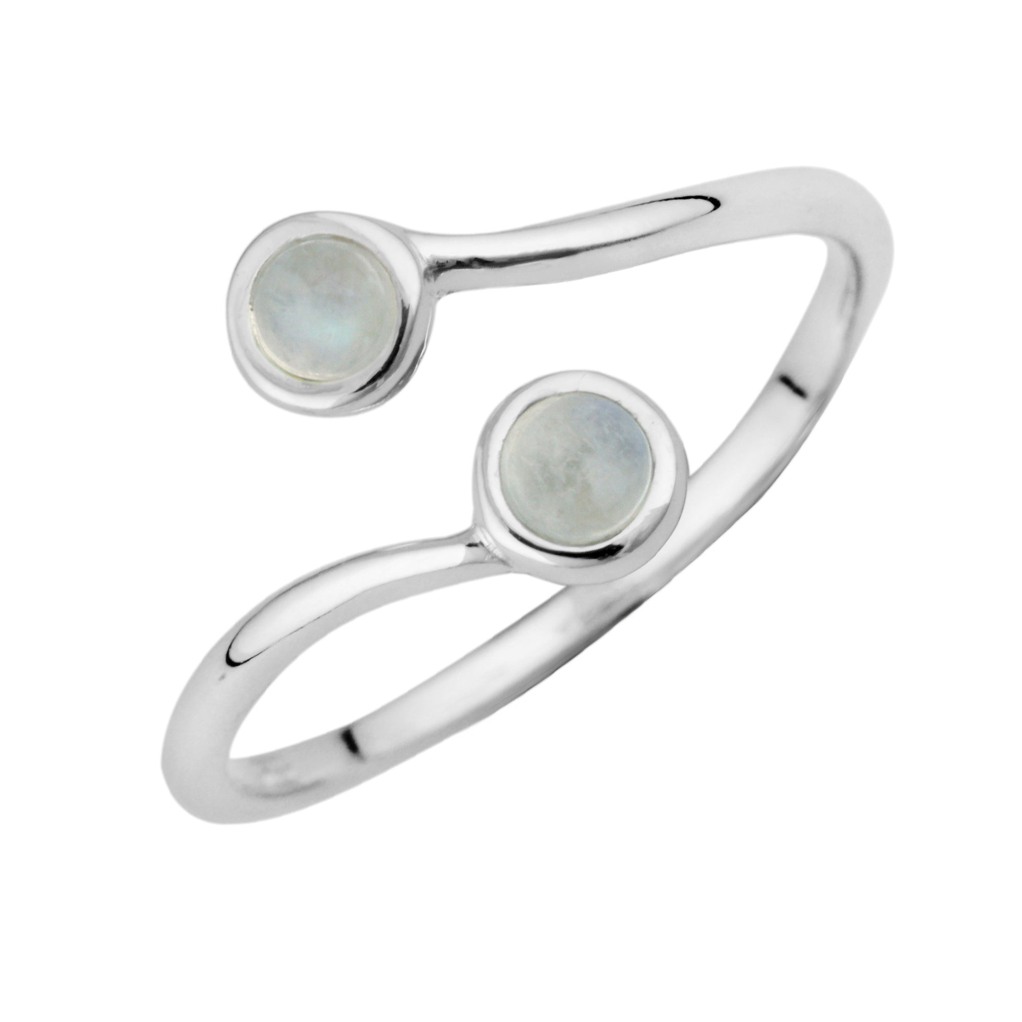 Verstellbarer Sterlingsilber Doppelsteinring