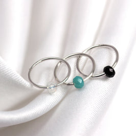 Sterlingsilber & Stein Perlen Nasenring