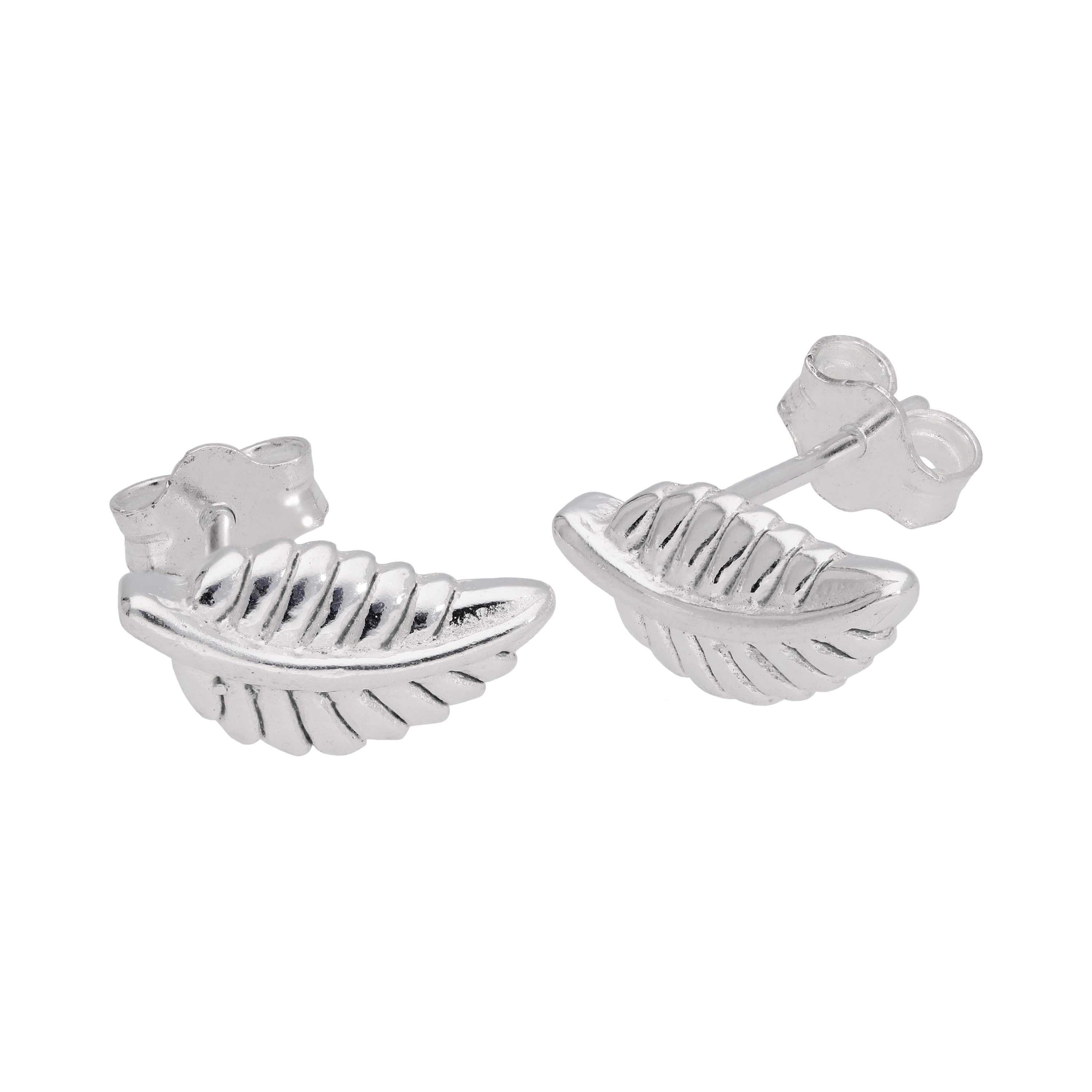 Sterlingsilber Blatt Ohrstecker