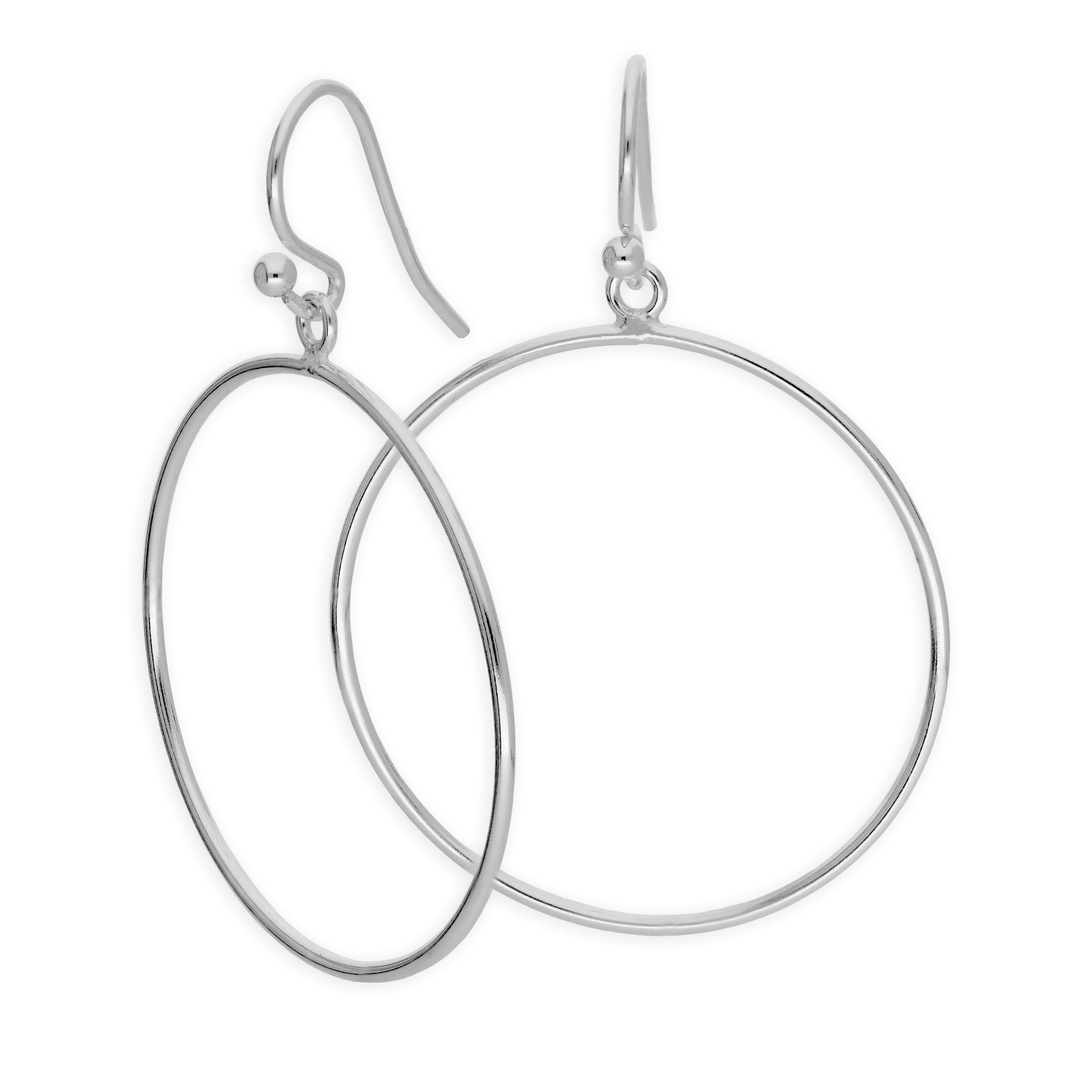 Sterlingsilber Groß Kreise Baumel Ohrhänger