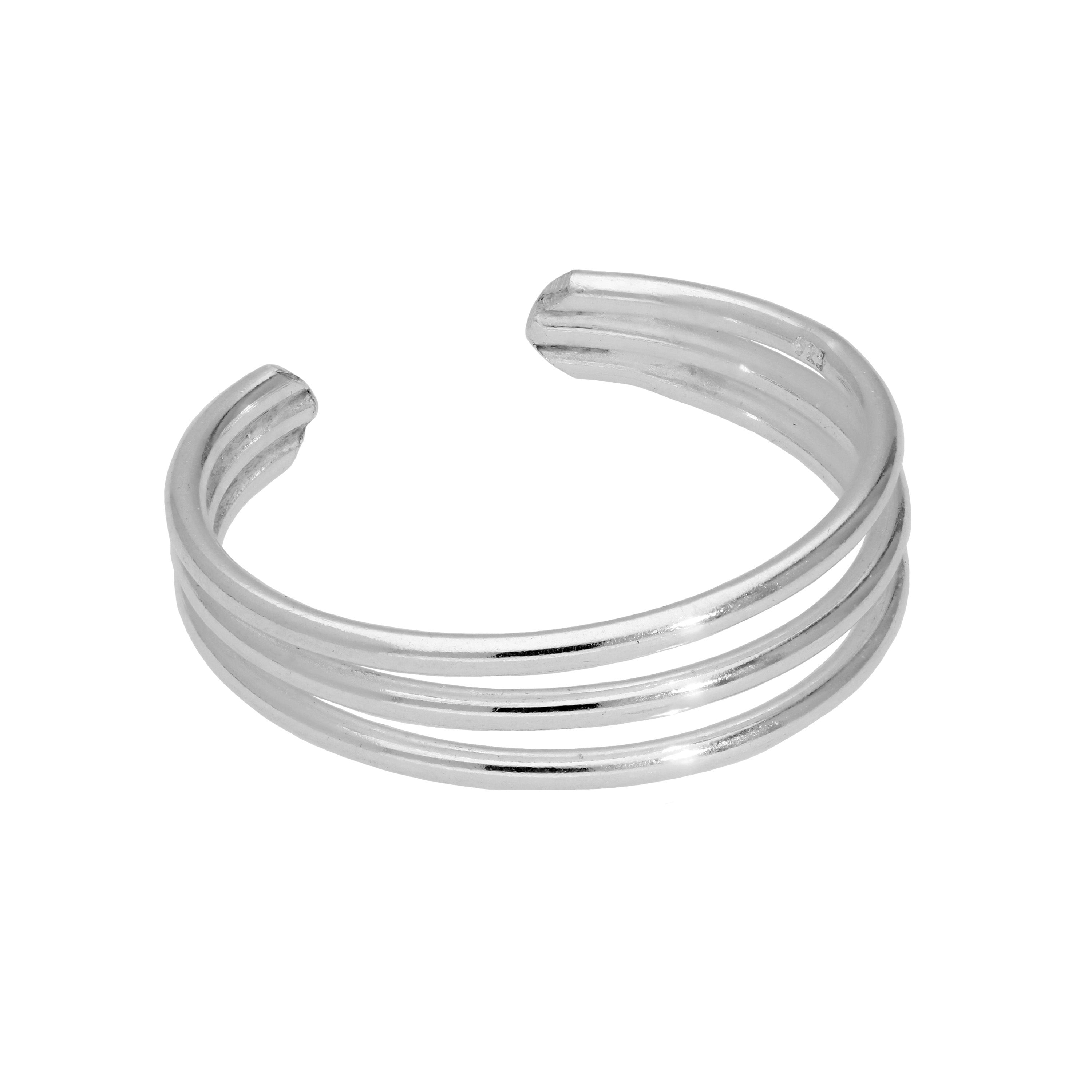 Sterlingsilber Dreifach Draht Ring Größenverstellbar