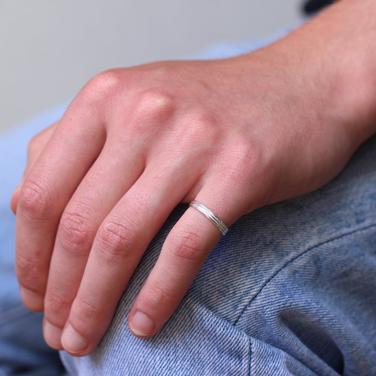 Sterlingsilber Dreifach Draht Ring Größenverstellbar