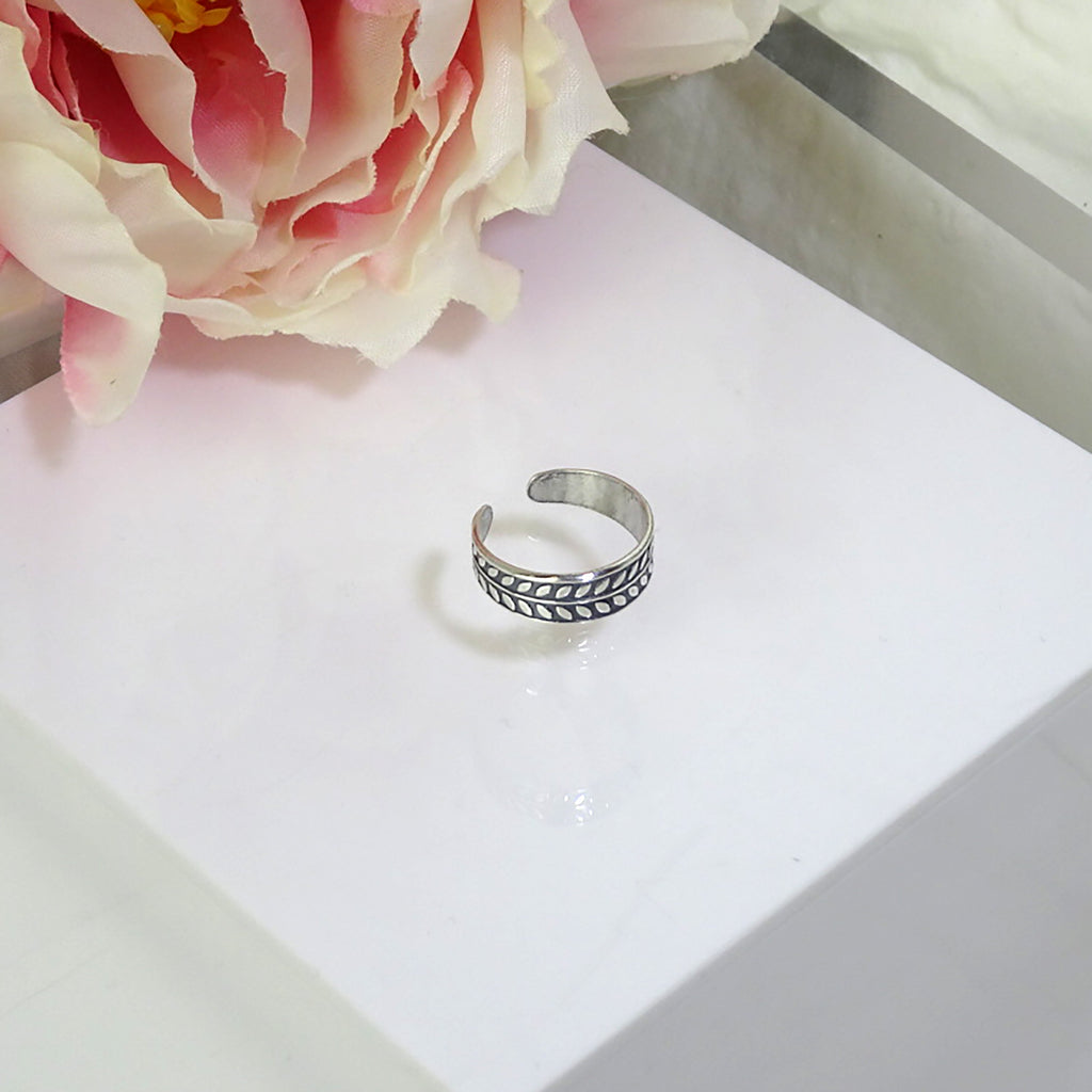 Sterlingsilber Blätter Zehenring
