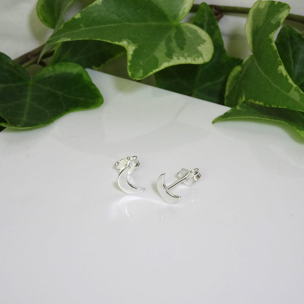 Sterlingsilber Halbmond Ohrstecker