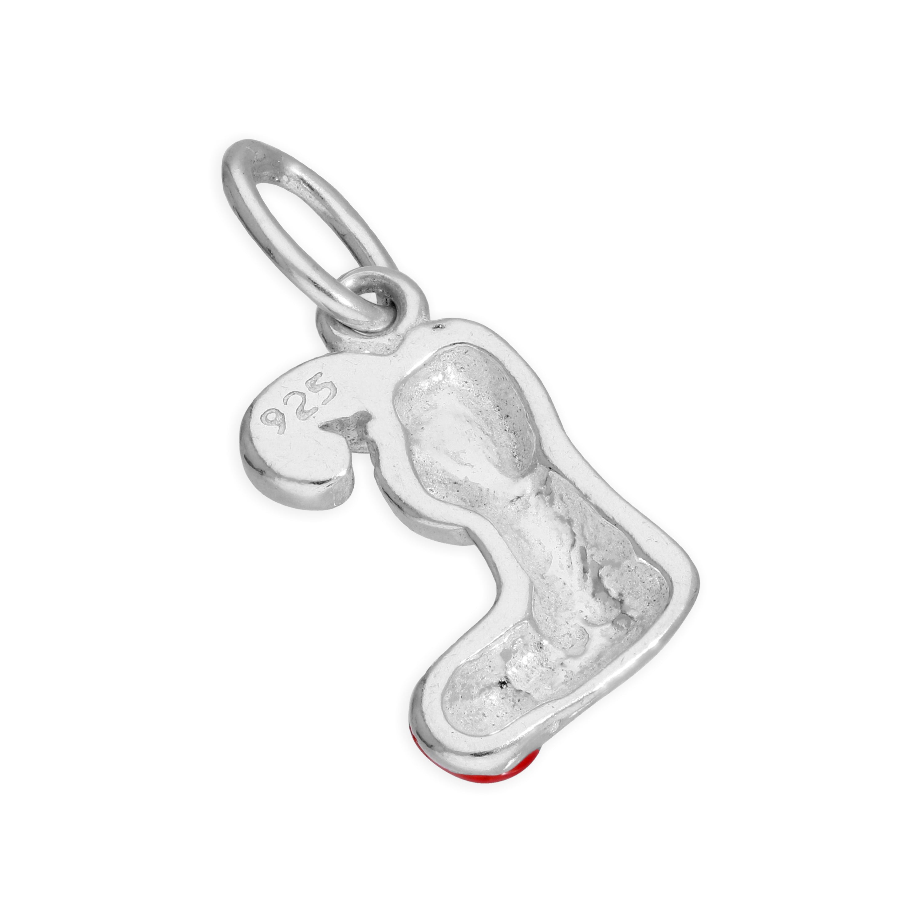 Sterlingsilber Weihnachtsstrumpf & Zuckerstange Charm