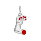 Sterlingsilber Weihnachtsstrumpf & Zuckerstange Charm